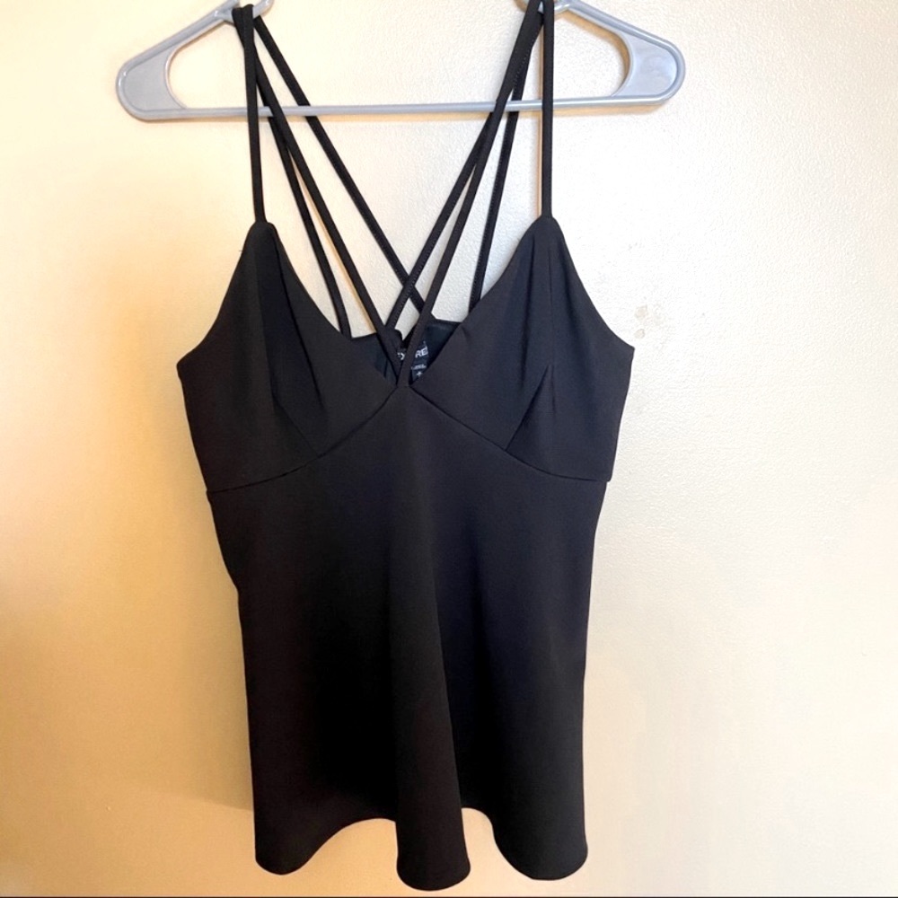 Express Black Criss Cross Tank Top Blouse medium